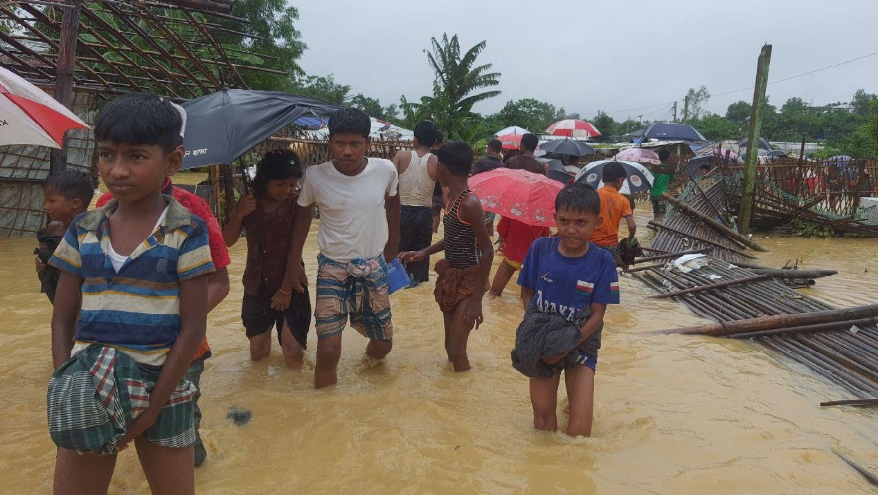 Kejadian Banjir dan Longsor Penyintas Rohingya di Cox Bazaar, Bangladesh