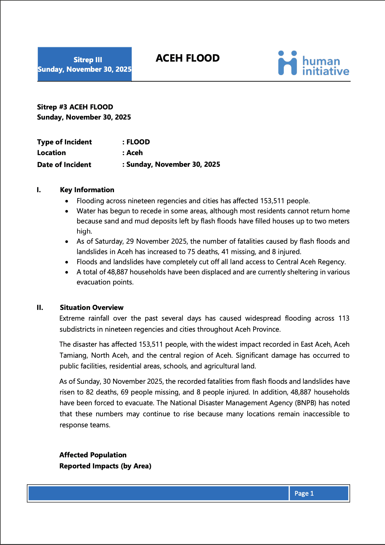 EN_SITREP #3 Banjir Aceh 2025